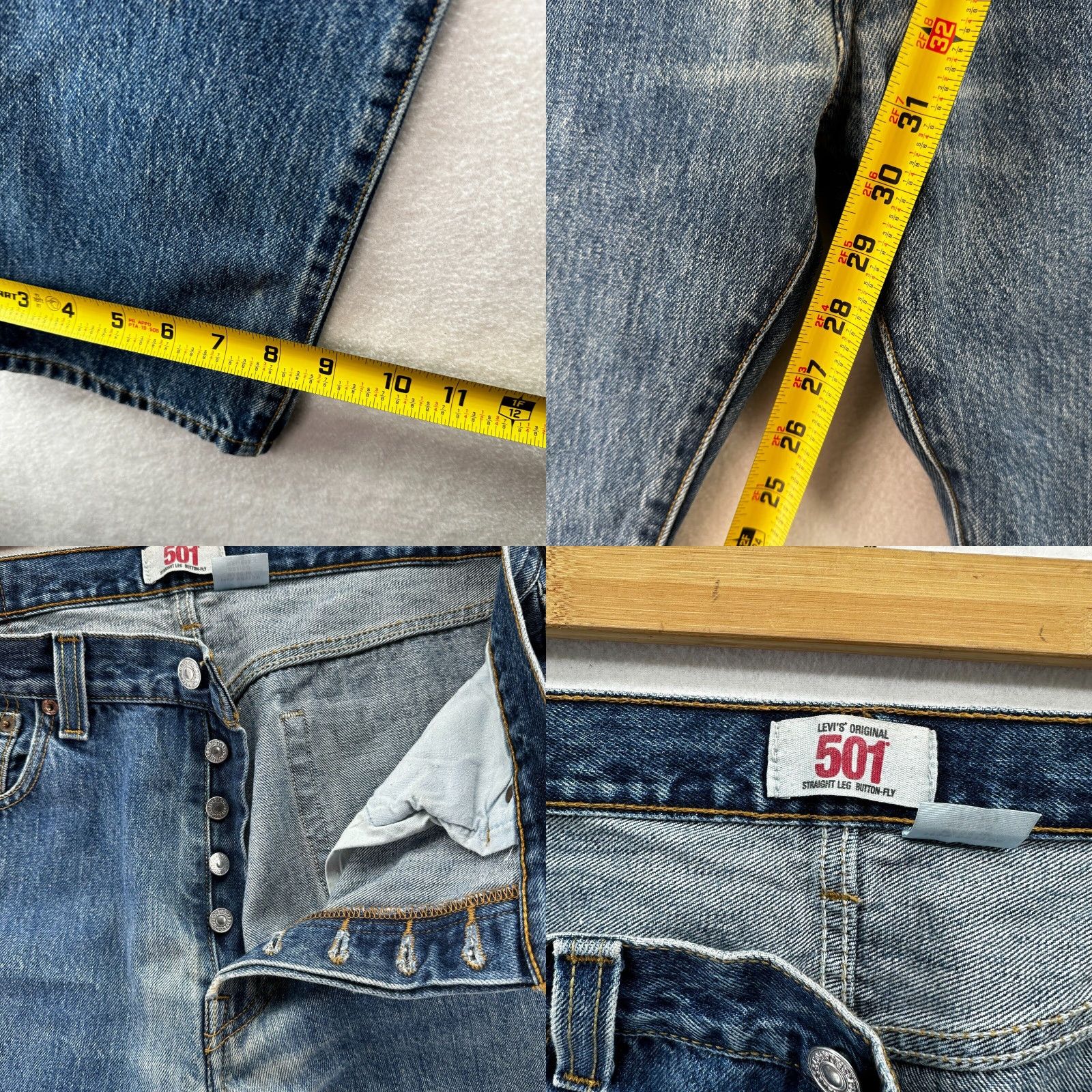 Levi's VINTAGE Levi's 501 Jeans Button Fly Denim Blue Straight Leg 34x32 Men Regular Belt Loops Leather Logo USA 501 Series Size US 34 / EU 50 - 8 Thumbnail