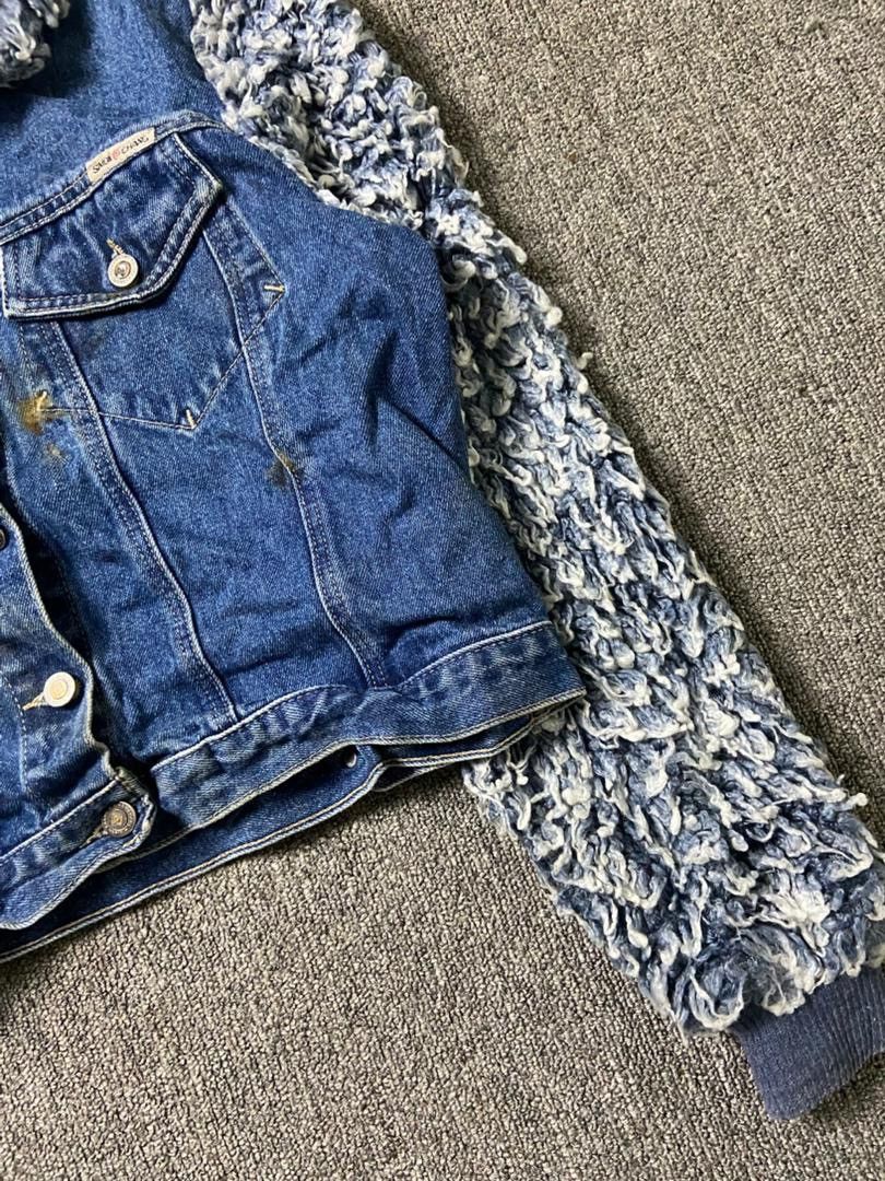 Japanese Brand Simon Chang Brand Denim Jacket with Shaggy Sleeves (184) Size XS / US 0-2 / IT 36-38 - 7 Thumbnail
