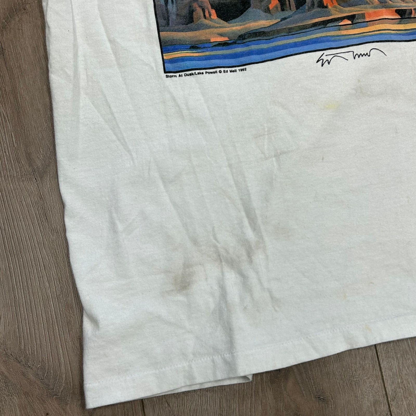 Vintage Vintage 1992 Ed Mell Storm at Dusk / Lake Powell Art Tee Size US XL / EU 56 / 4 - 3 Thumbnail