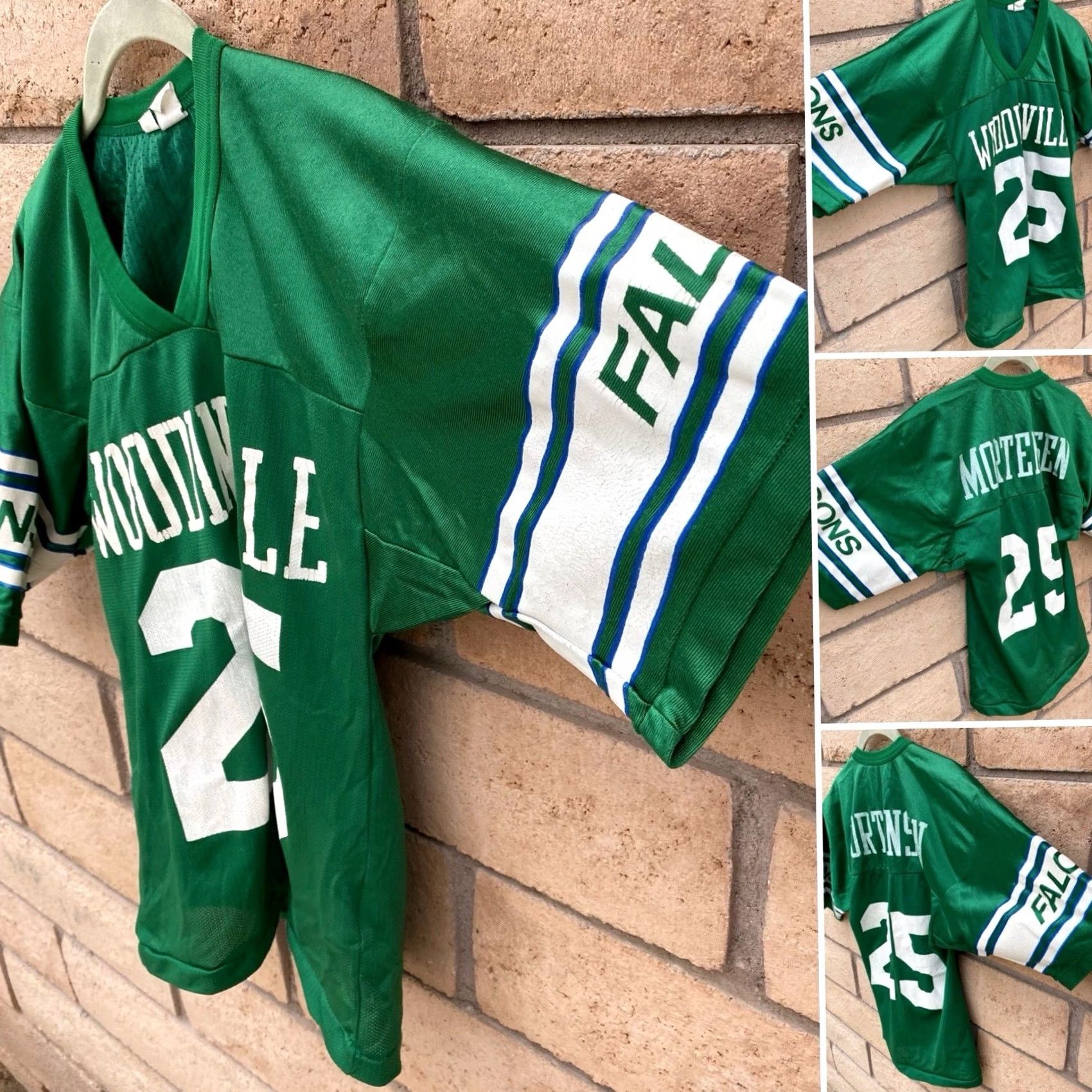 Vintage VINTAGE Tag Collegiate Football Jersey Woodinville Falcons 25 M Mens Boys 70s 80s Green Nylon Short Sleeve Vintage Authenticity Sportswear/Beach Size US M / EU 48-50 / 2 - 2 Thumbnail