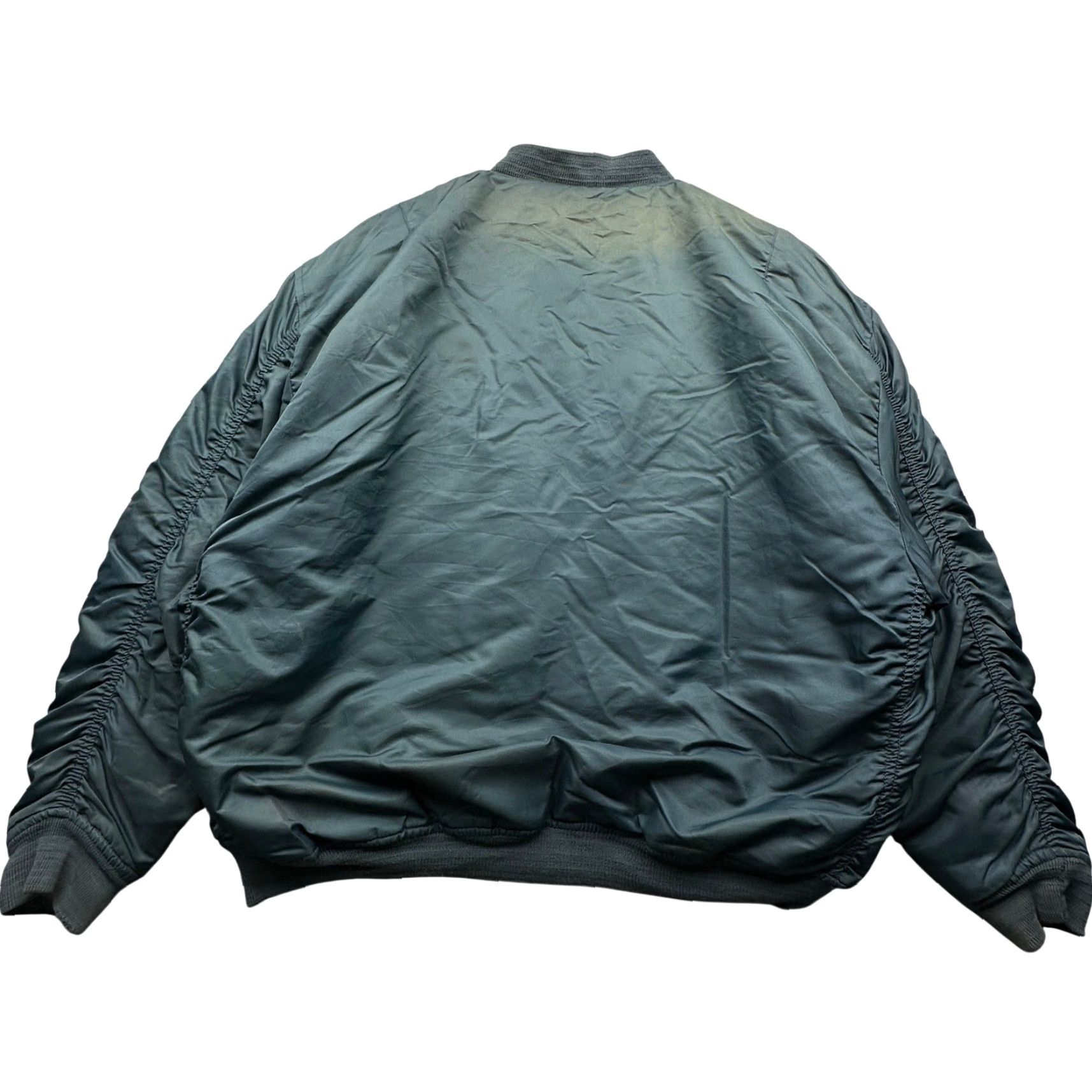 Vintage VINTAGE MA-1 Flyers Intermediate Flight Bomber Jacket Large Military Issue Blue Mens Flight Jacket Size US L / EU 52-54 / 3 - 2 Thumbnail