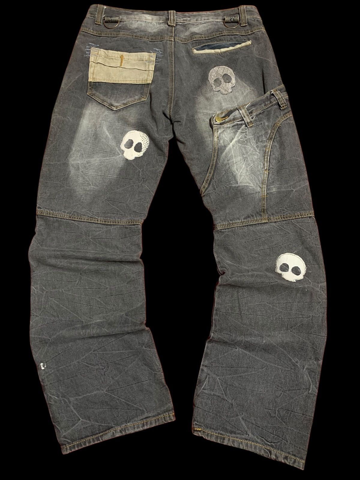 Japanese Brand vintage bondage punk skull head waist half back front Denim Size US 37 - 16 Thumbnail