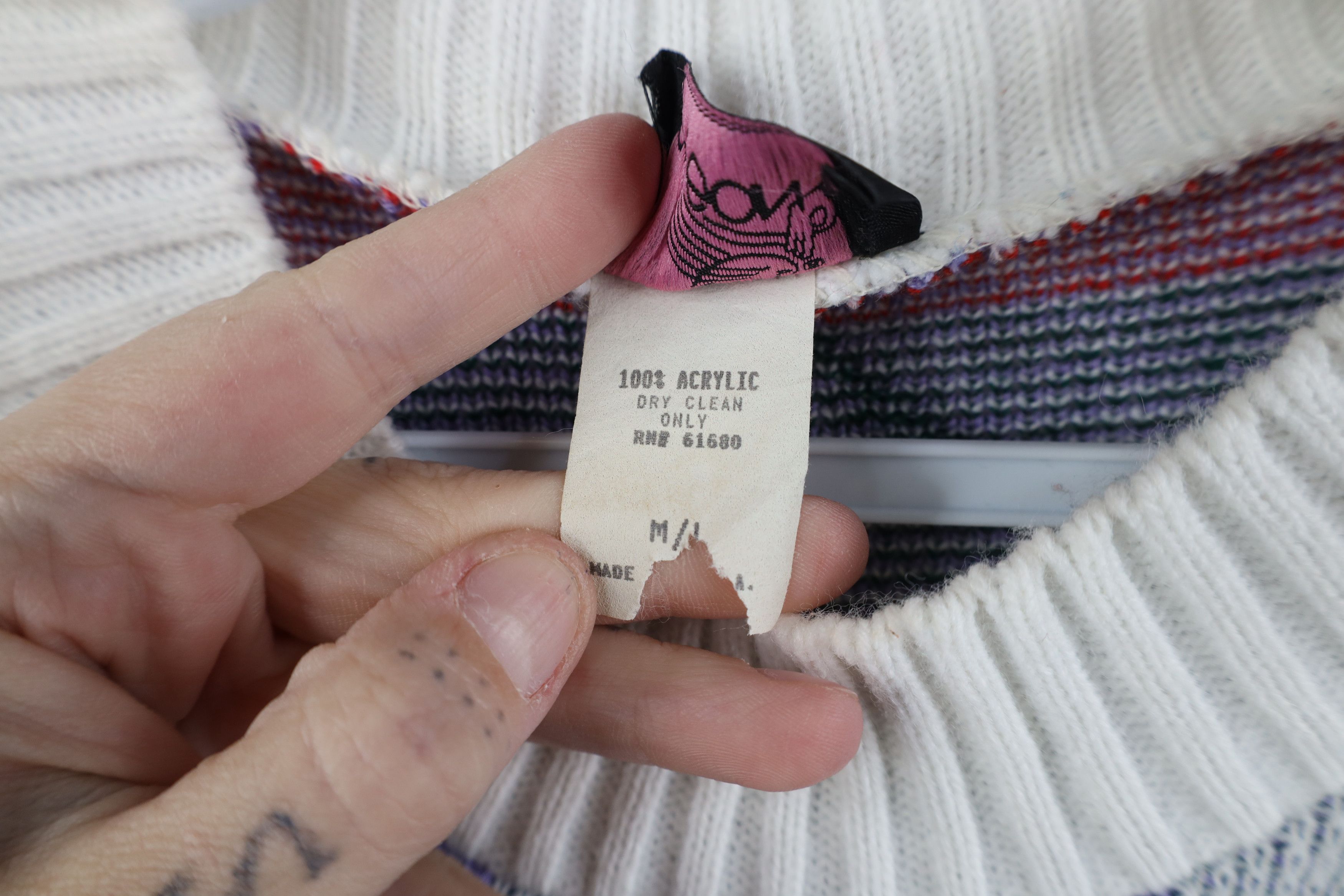 Vintage Vintage 90s Streetwear Diamond Knit Mock Neck Sweater USA Size M / US 6-8 / IT 42-44 - 6 Thumbnail