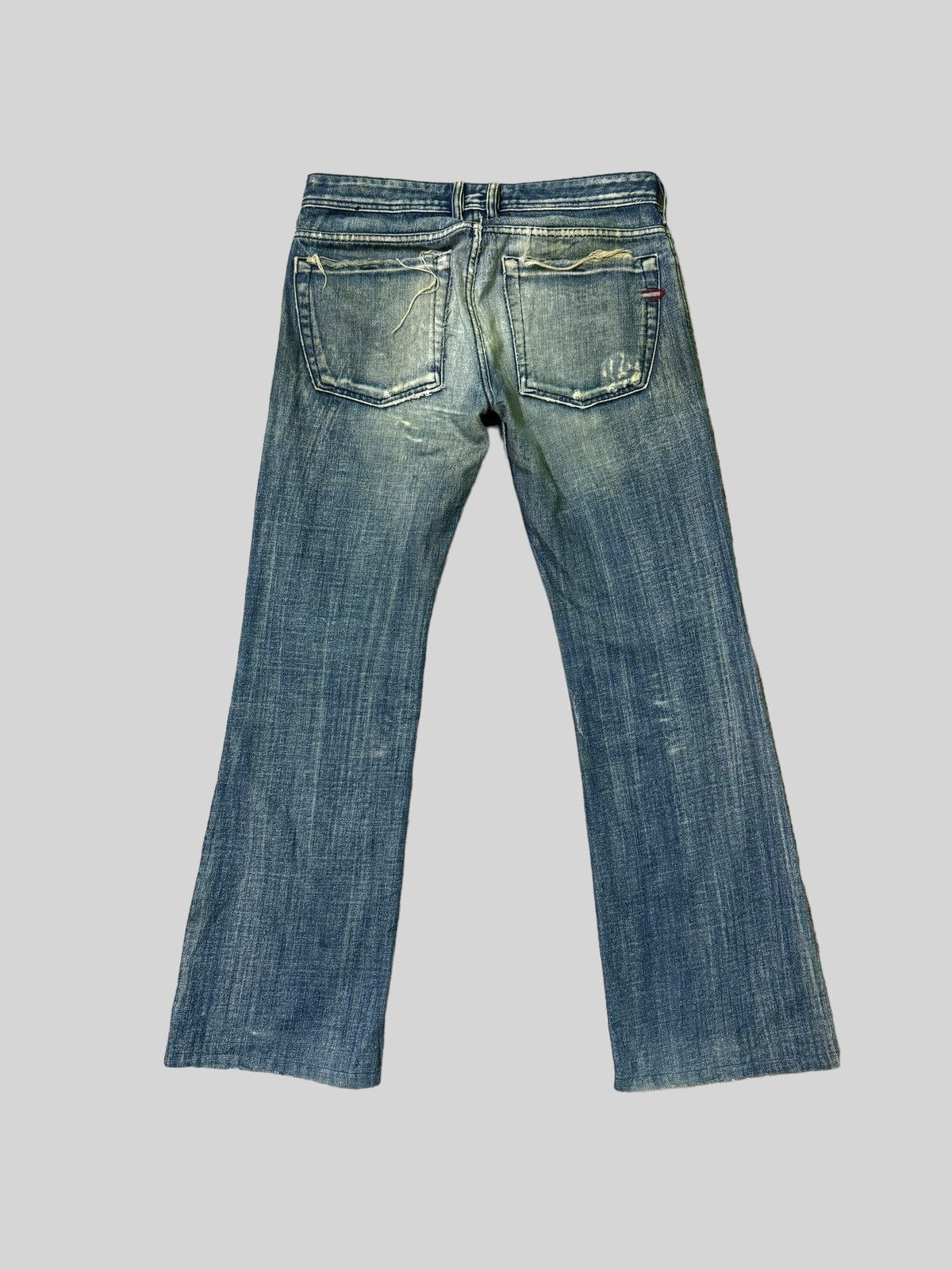 Japanese Brand × Vintage Flared Diesel Industry Thrashed Distressed Denim Size US 31 - 2 Thumbnail