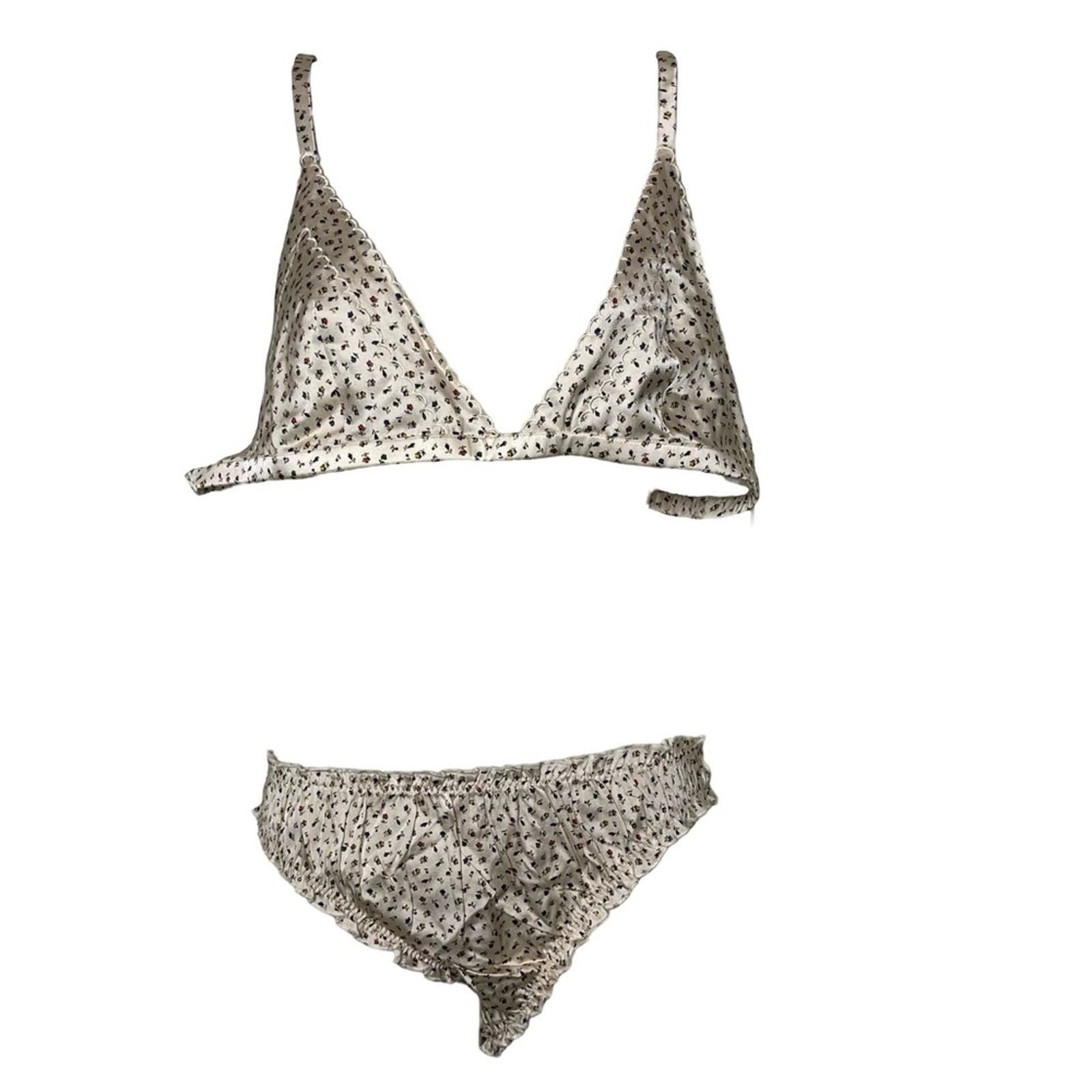 Doen Lucie Bralette Luda Brielf set 100% silk Sweet Clover