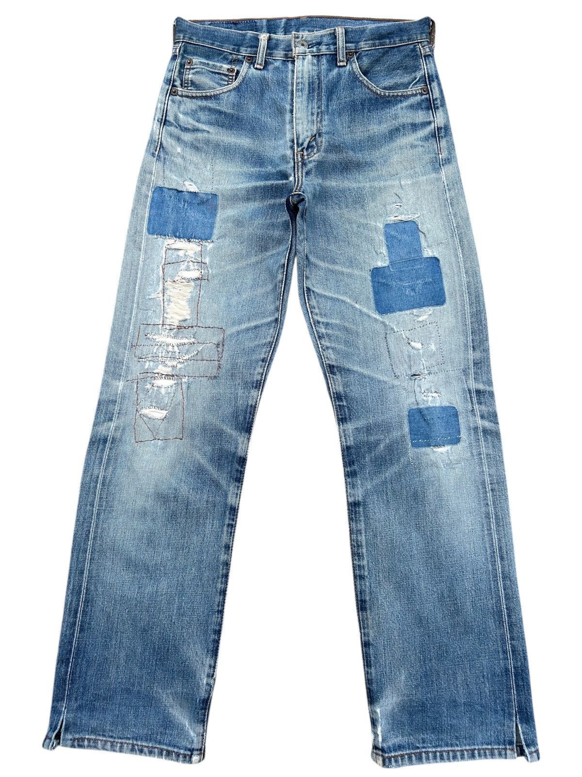 Kapital Thrashed Vintage Levis big E Selvedge Repair Denim jeans Size US 30 / EU 46 - 1 Thumbnail