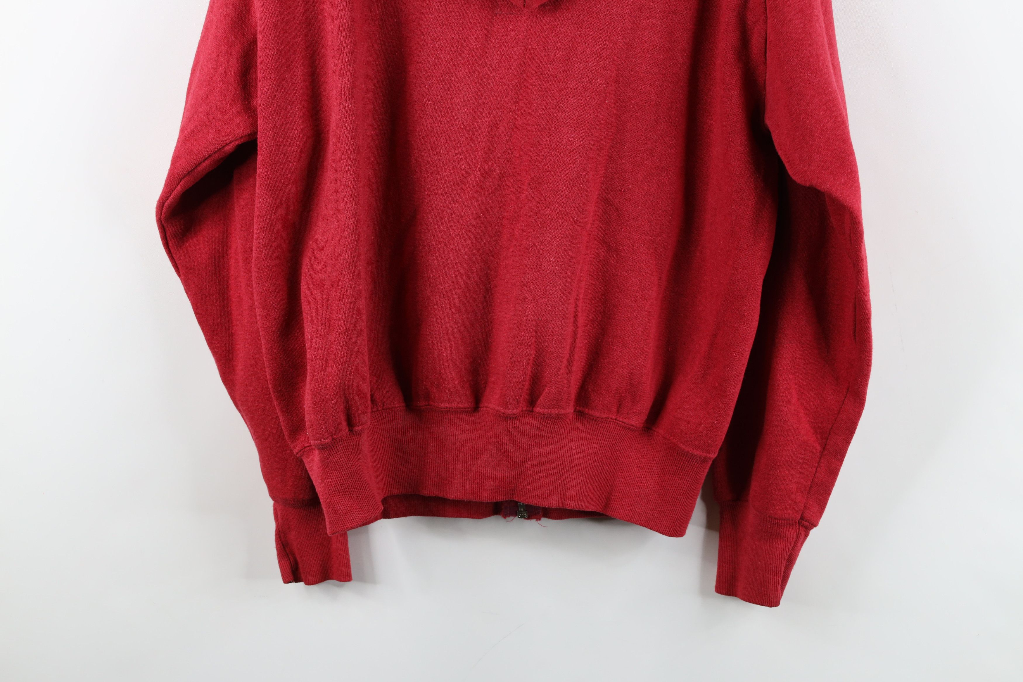 Vintage Vintage 70s Streetwear Full Zip Hoodie Sweatshirt Red USA Size US L / EU 52-54 / 3 - 15 Thumbnail