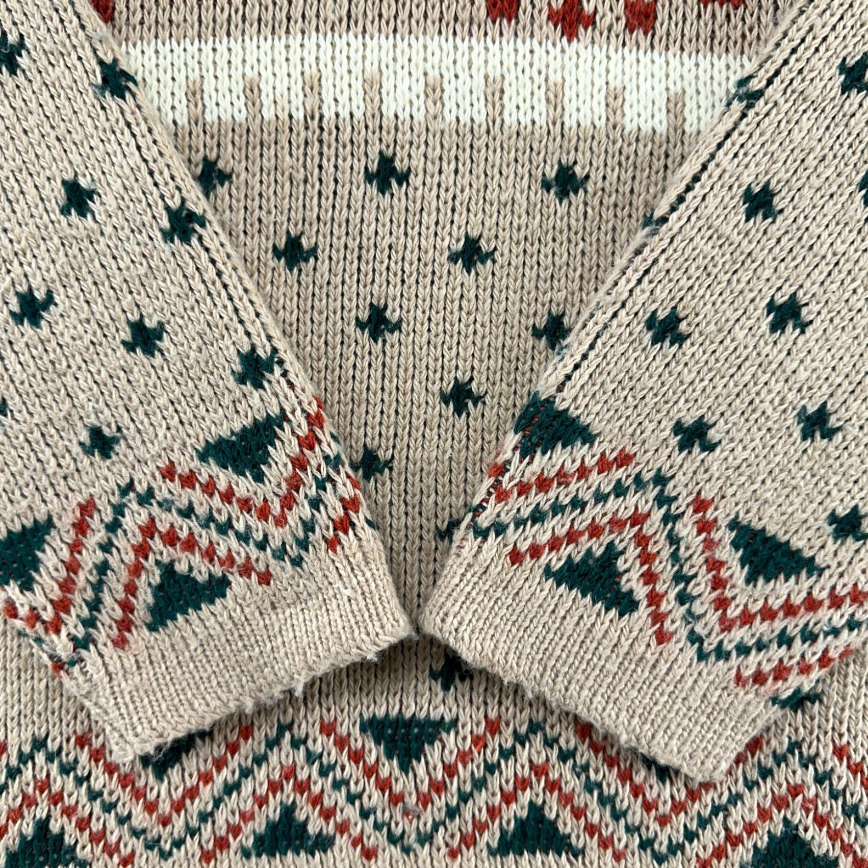 Vintage VINTAGE Christopher Michael Sweater Mens L Beige Fair Isle 80s 90s Knit Pullover Wool Acrylic Crew Neck Long Sleeve Regular Size US L / EU 52-54 / 3 - 3 Thumbnail