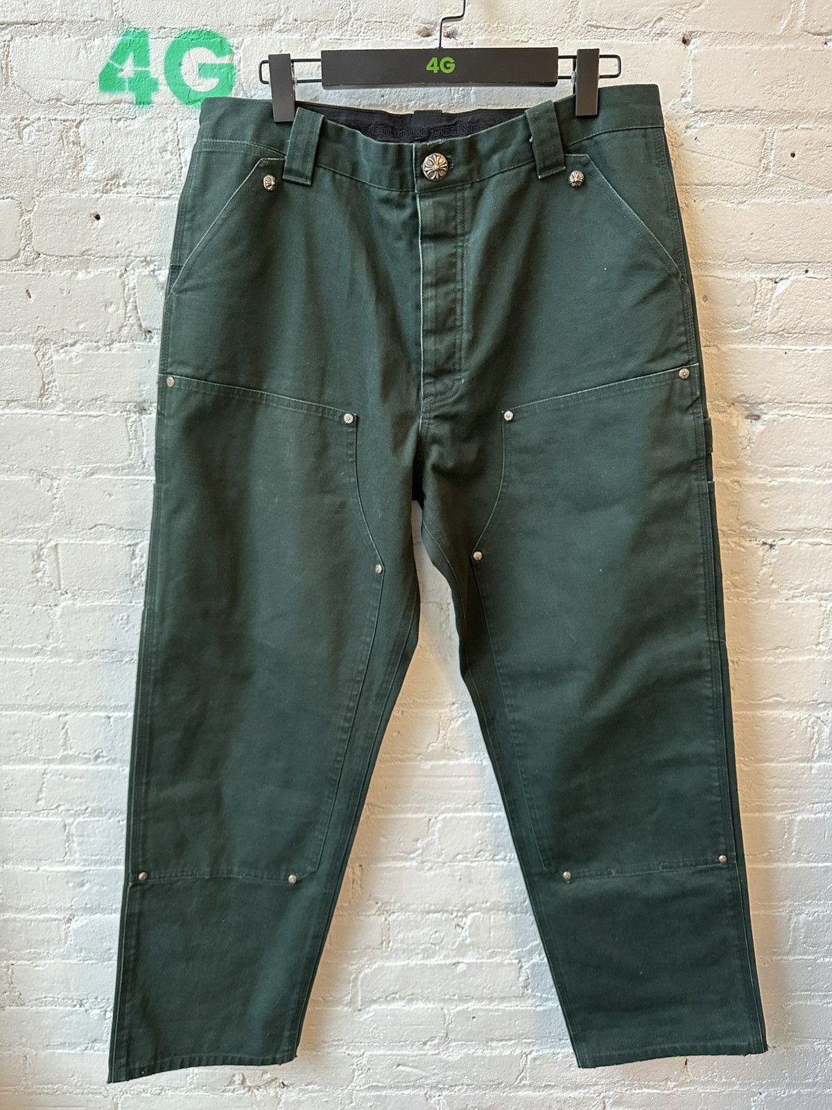 Chrome Hearts Chrome Hearts JAPAN LIMITED GREEN double knee carpenter jean Size US 34 / EU 50 - 1 Thumbnail