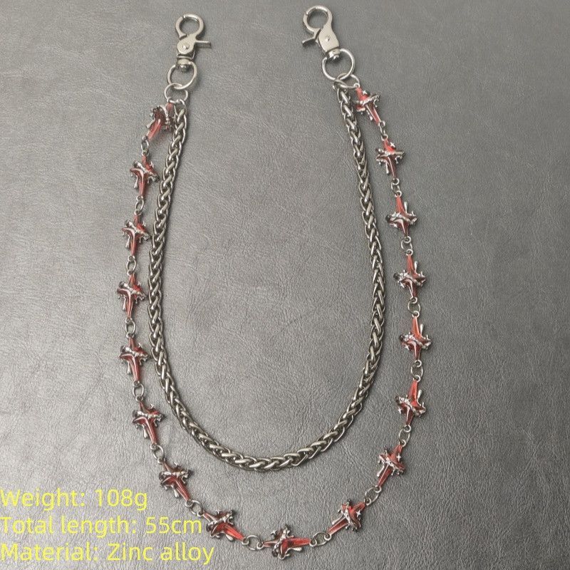 Vintage Two Layer Crimson Rose Keychain Size ONE SIZE - 4 Thumbnail