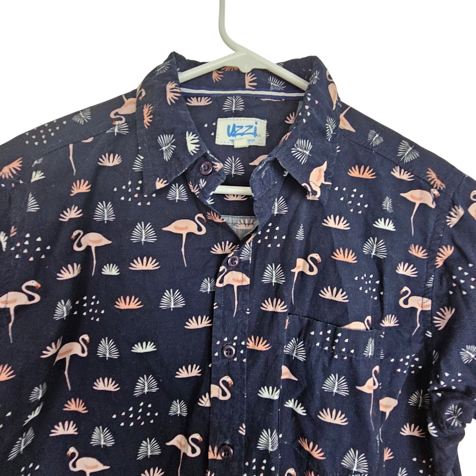 FUZZI Uzzi Amphibious Gear Mens Pink Flamingo Print Shirt Size M Size US M / EU 48-50 / 2 - 2 Thumbnail