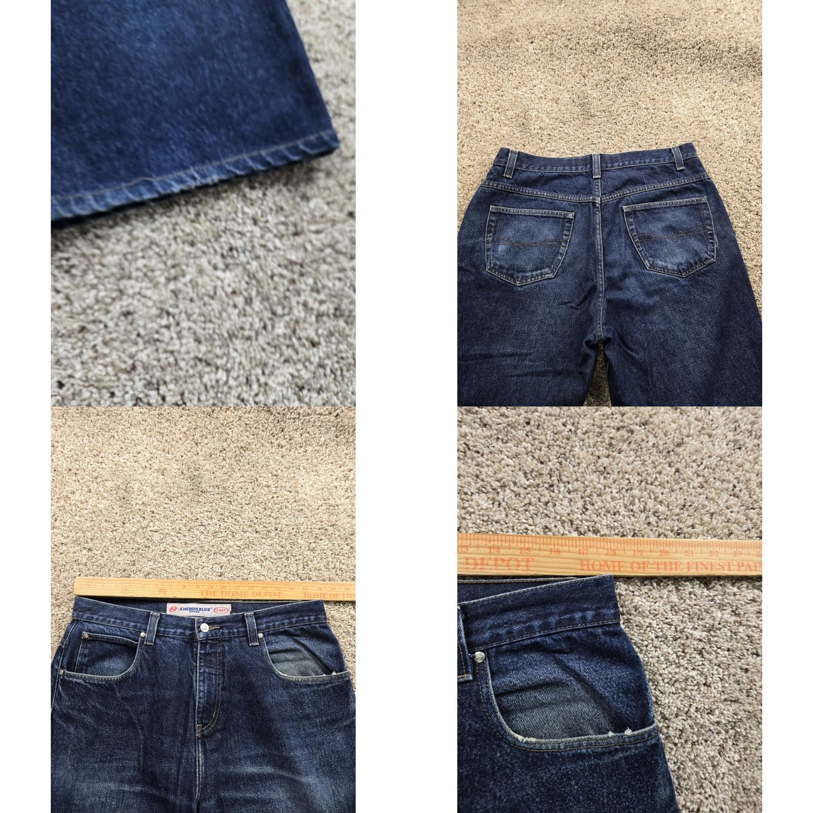 Anchor Blue VINTAGE Anchor Blue Jeans 34x26 Blue Straight Leg Baggy Fit Denim 90s Grunge Mens Jeans Size US 34 / EU 50 - 8 Thumbnail
