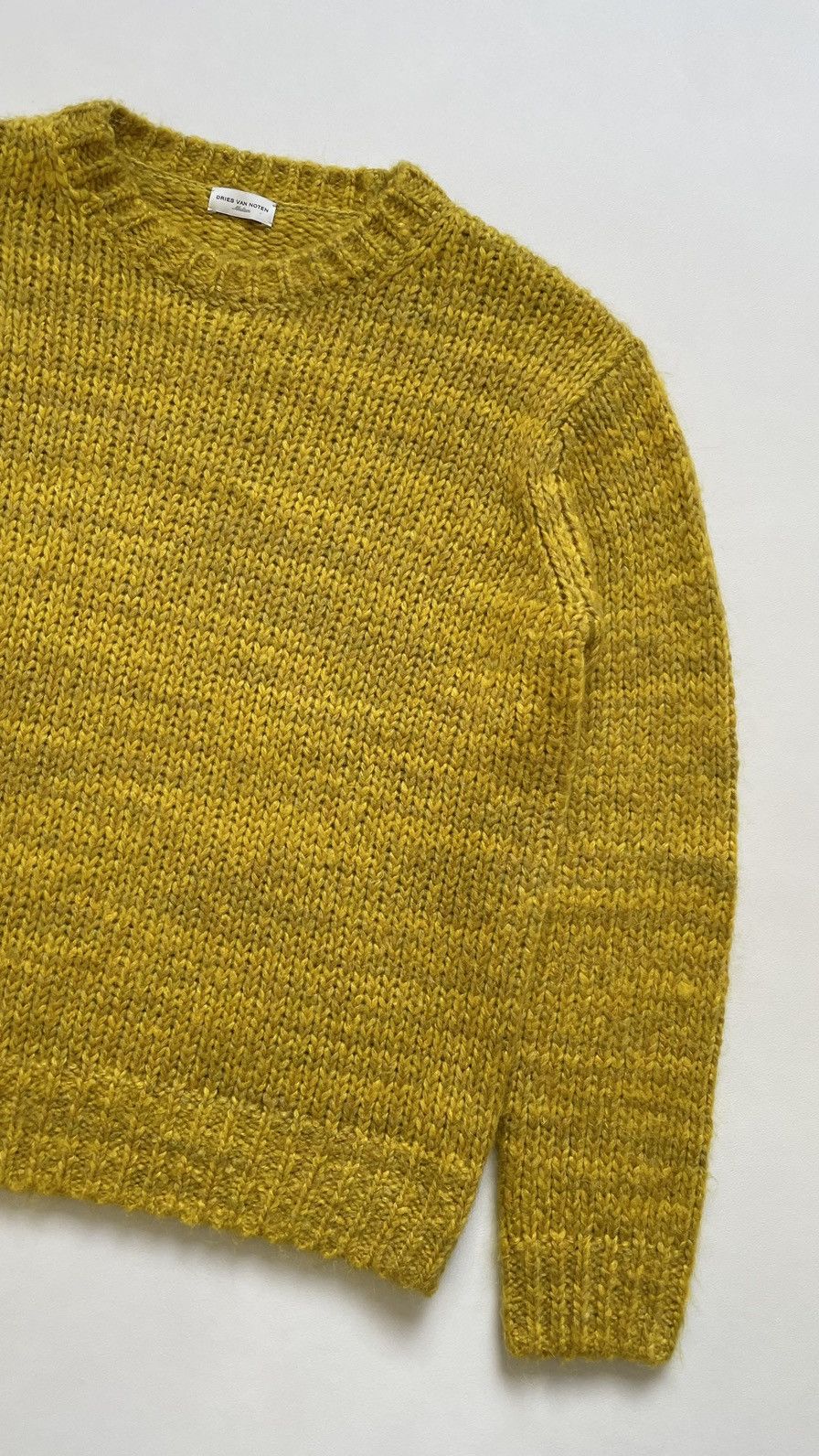 Dries Van Noten Mustard Yellow Boxy Mohair Sweater Size US M / EU 48-50 / 2 - 4 Thumbnail