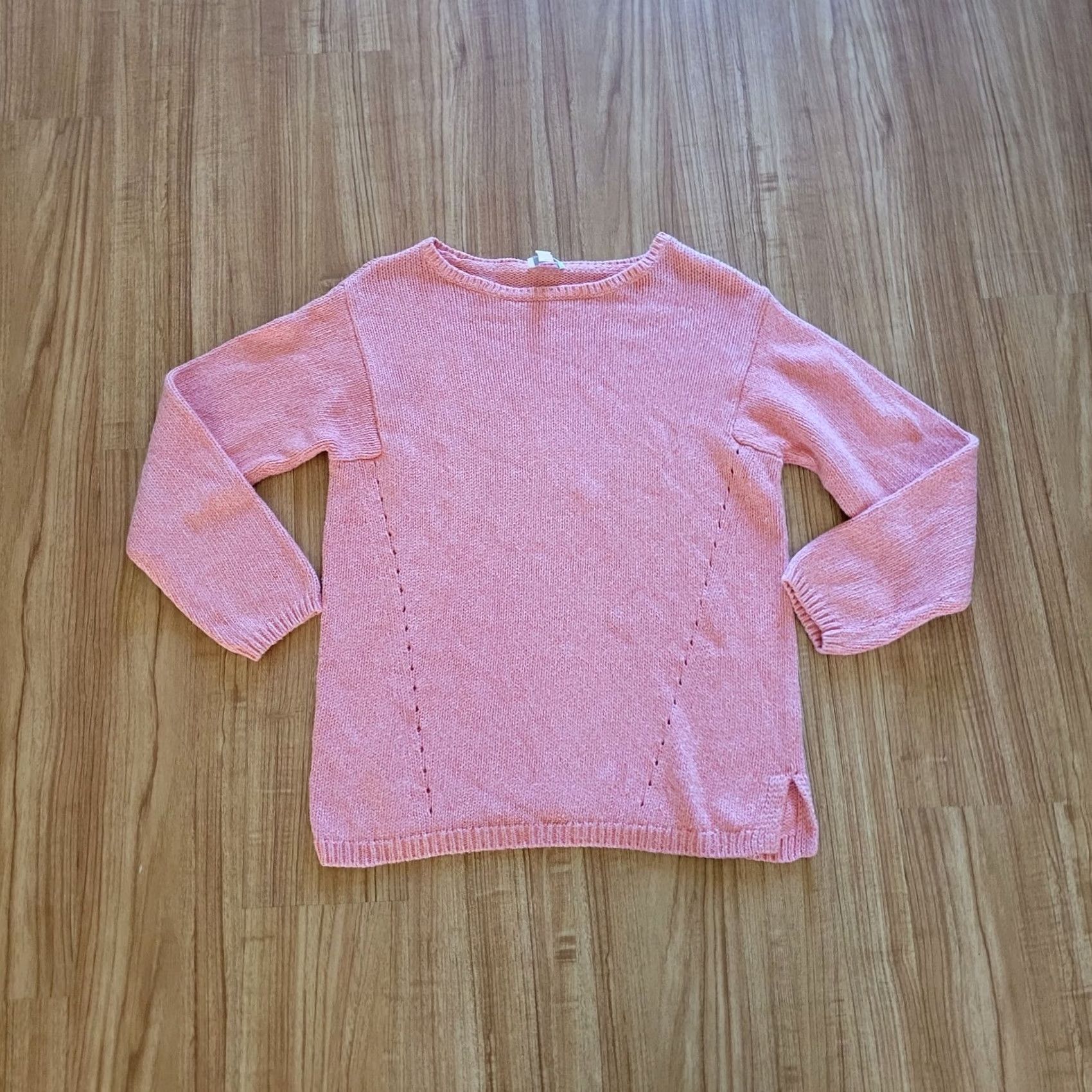 J. Jill J. Jill Sweater Shirt Top Womens Medium Pink Knit Classic Long Sleeve Round Neck Tight Knit Pullover Size M / US 6-8 / IT 42-44 - 2 Thumbnail