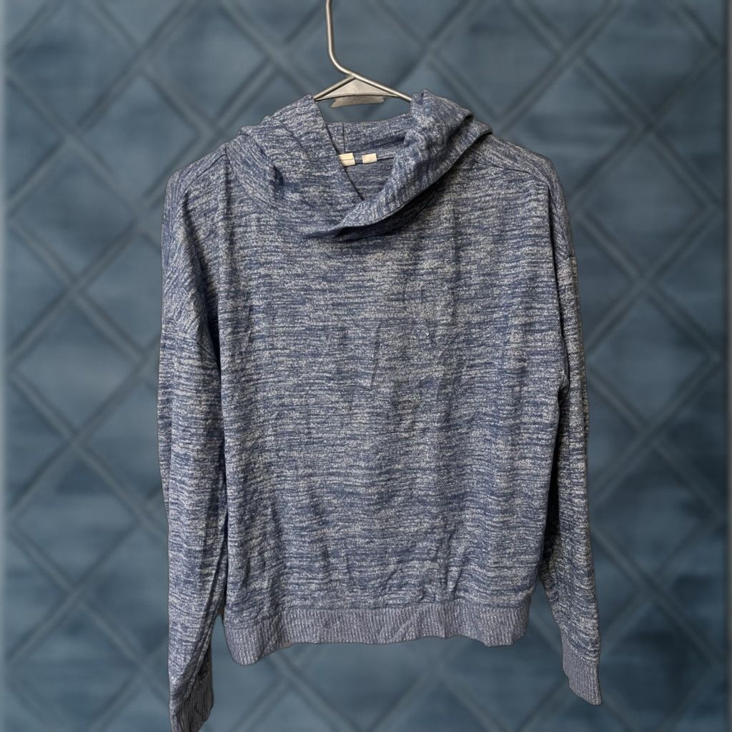 Gap Gap Hoodie Womens Medium Blue Heather Knit Polyester Blend Long Sleeve Pullover Size M / US 6-8 / IT 42-44 - 1 Thumbnail