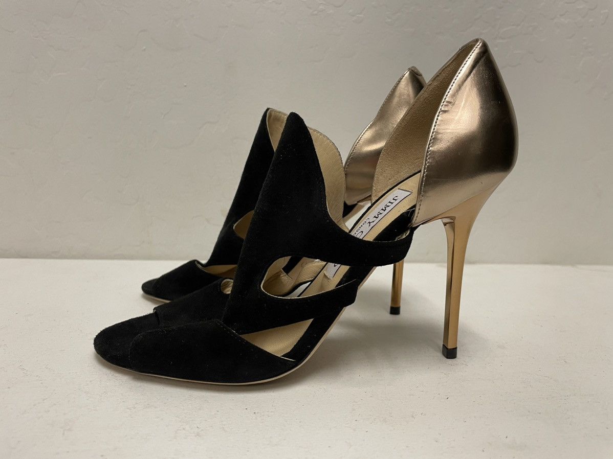 Jimmy Choo Toysen d'Orsay Bootie in suede and metallic leather Size US 7 / IT 37 - 5 Thumbnail