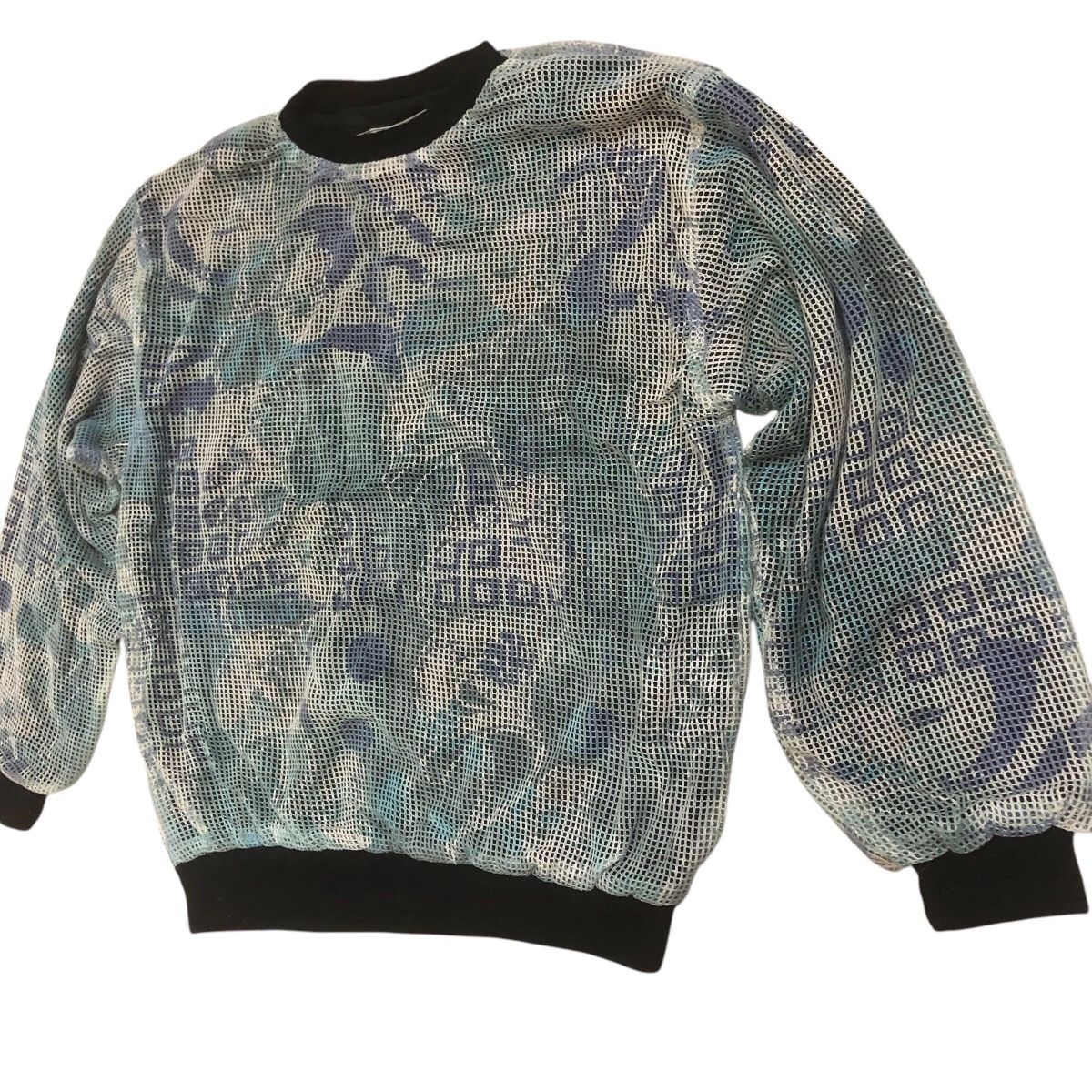 Handmade × Shades Of Grey Handmade Fishnet Panorama Grafic 2 Layer Sweater Size US L / EU 52-54 / 3 - 3 Thumbnail