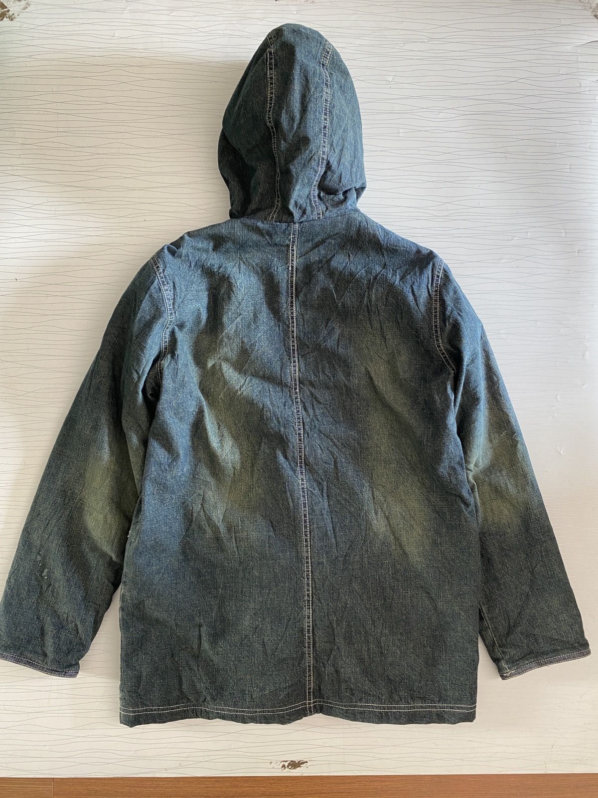 Japanese Brand Wash Denim Blues Parka Jacket in Mid Blue Kapital Style Size US M / EU 48-50 / 2 - 15 Thumbnail