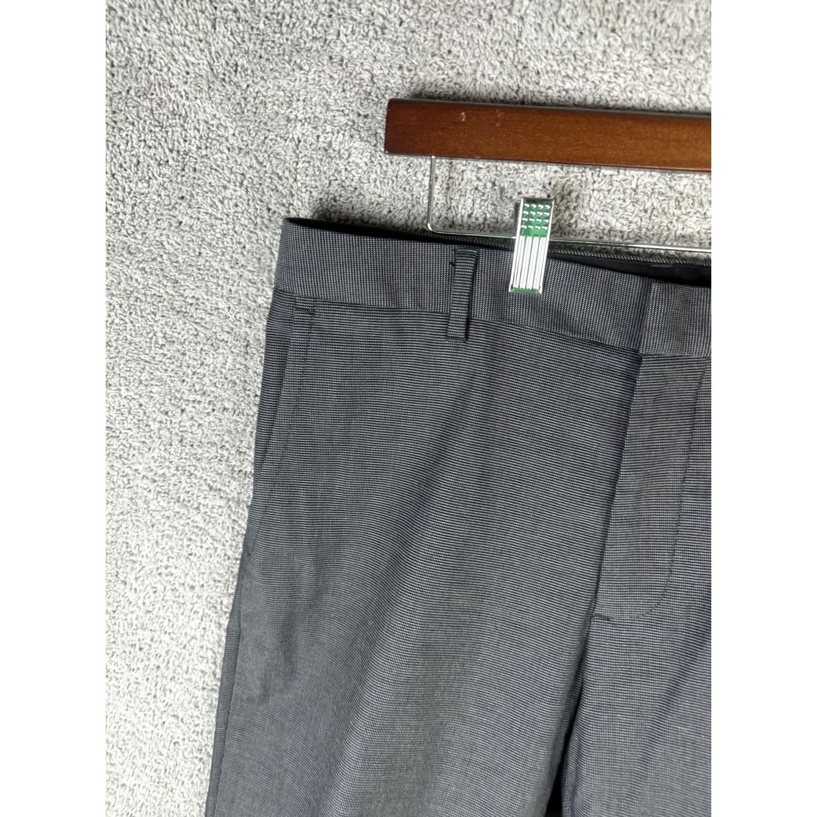 Bonobos Bonobos Pants Mens 33x32 Gray Stripe Chino Dress Stretch Flat Front Tapered Weekday Warrior Tuesday Casual Business Size US 33 - 2 Thumbnail