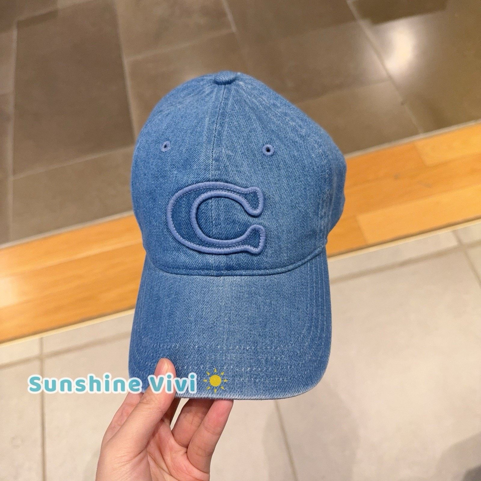 Coach NWT Coach Unisex Signature Patch Baseball Hat Indigo CCN89 Size ONE SIZE - 1 Thumbnail