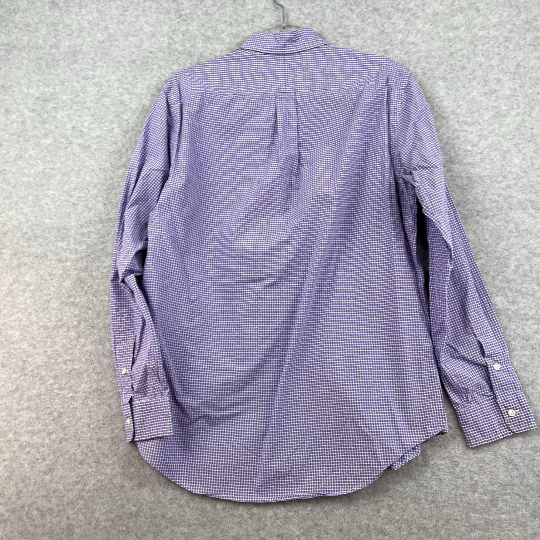 Polo Ralph Lauren Ralph Lauren Dress Shirt Purple White Gingham Mens M Button-Down Classic Polo Pony Embroidered Button Up Long Sleeve Tie Casual Holiday? Size 40R - 7 Thumbnail