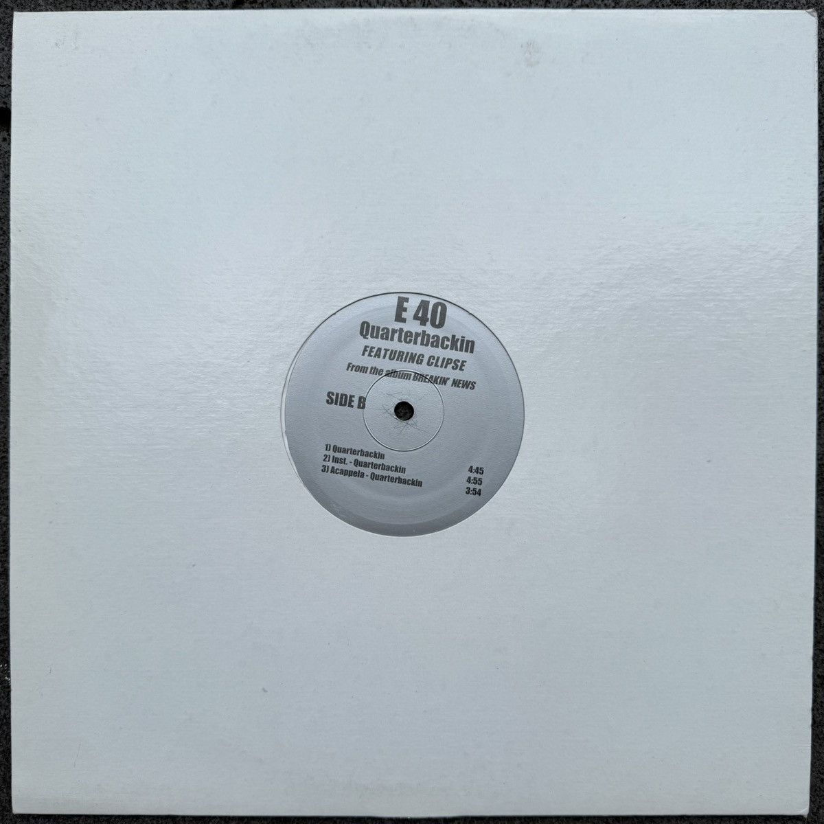 Rap Tees HIP HOP RAP VINYL RECORD E-40 feat Clipse – Quartberbackin Size ONE SIZE - 3 Thumbnail