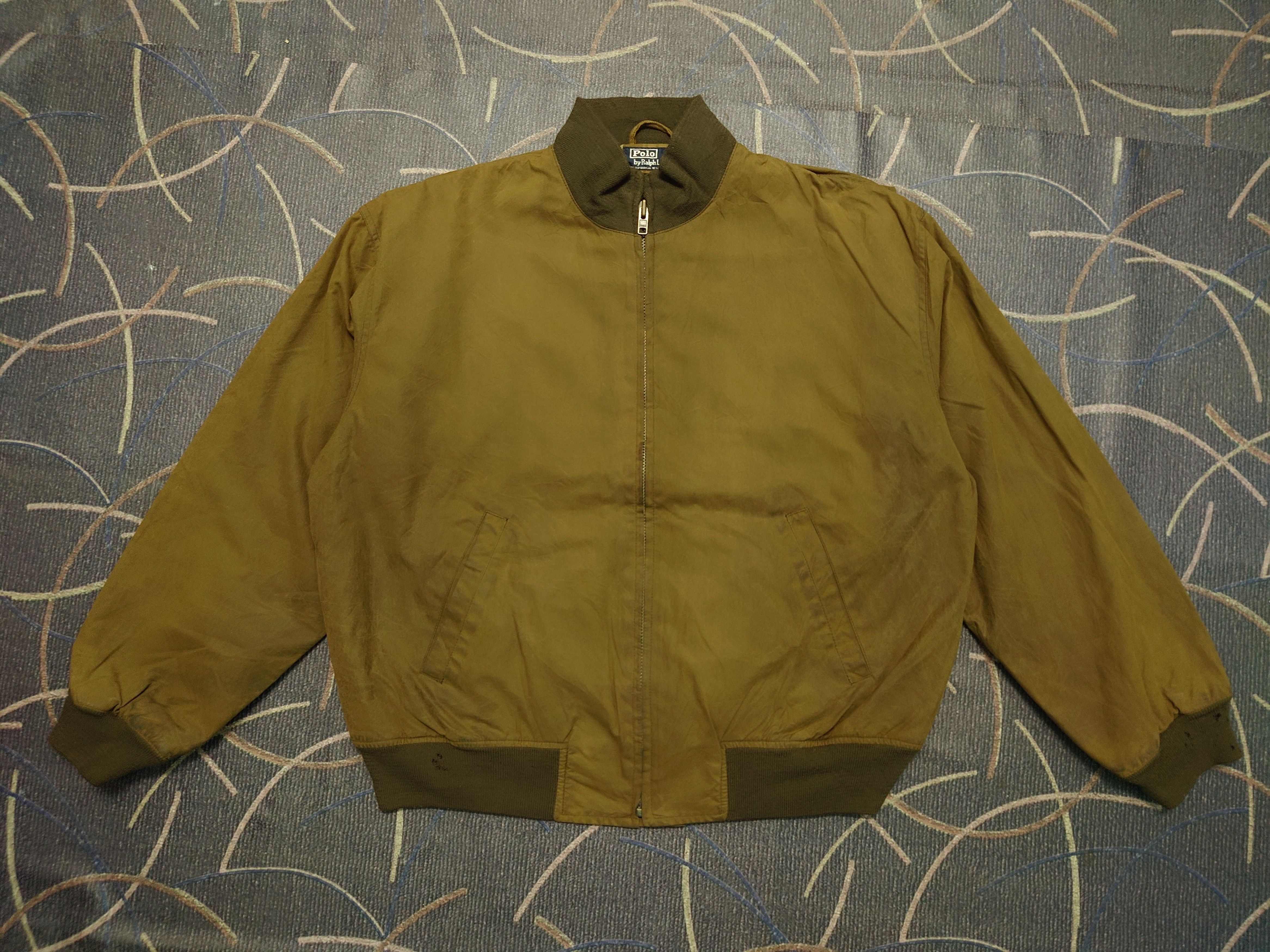 Polo Ralph Lauren Vintage 90s Polo RL Oiled Cotton Bomber Brown Plaid Lined Size US L / EU 52-54 / 3 - 1 Thumbnail