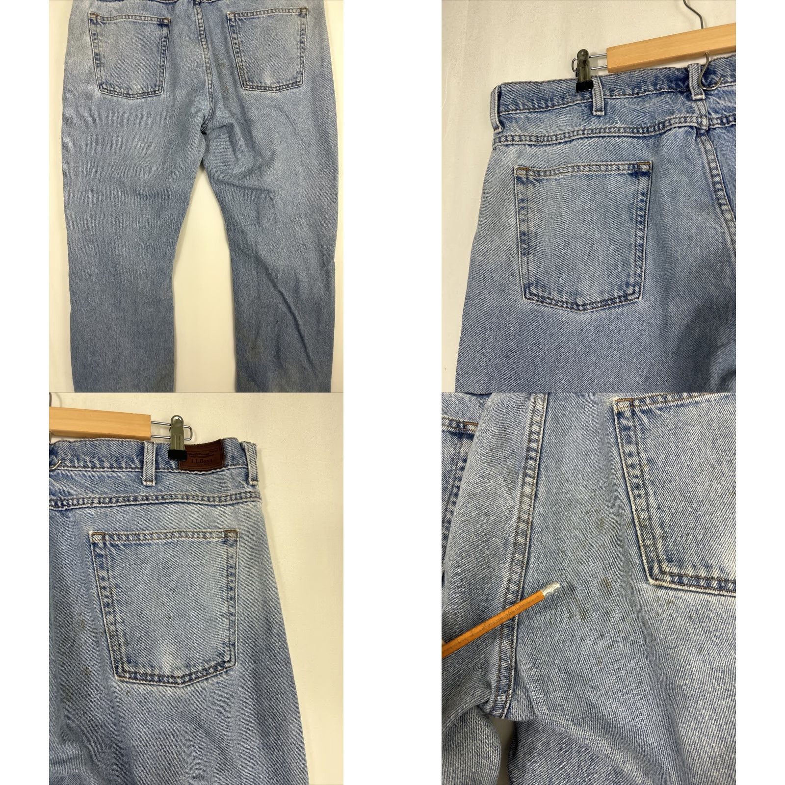 Vintage LL Bean Jeans Light Wash 40x29 Straight Regular Fit Men Blue Pockets Stains Size US 40 / EU 56 - 9 Thumbnail
