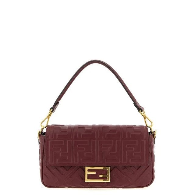 FENDI Baguette $3850 Burgundy Red Leather Shoulder Bag New &