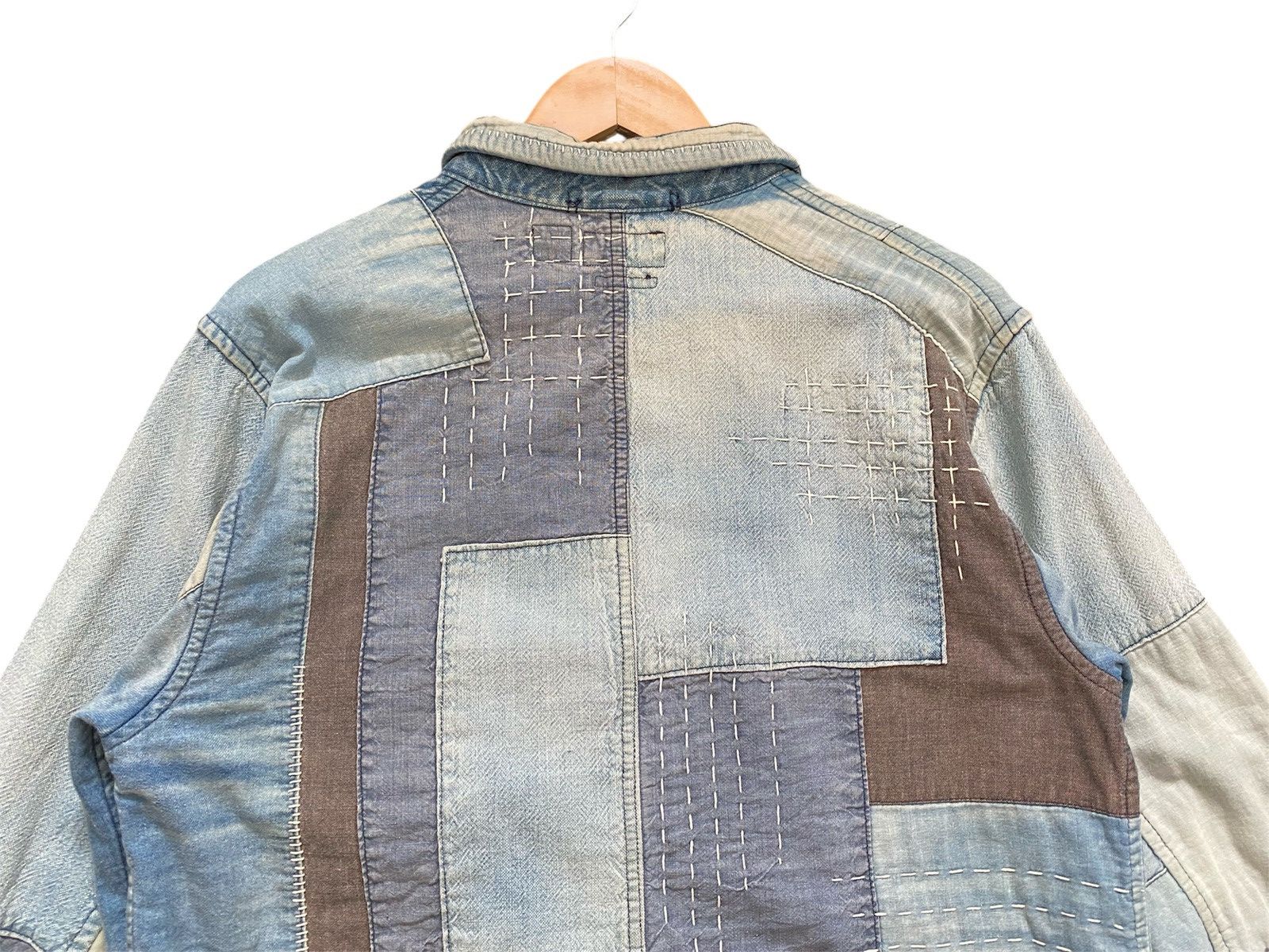 Blue Blue Japan Blue Blue Japan Pure Indigo Sashiko Boro Patchwork Jacket Size US L / EU 52-54 / 3 - 10 Thumbnail