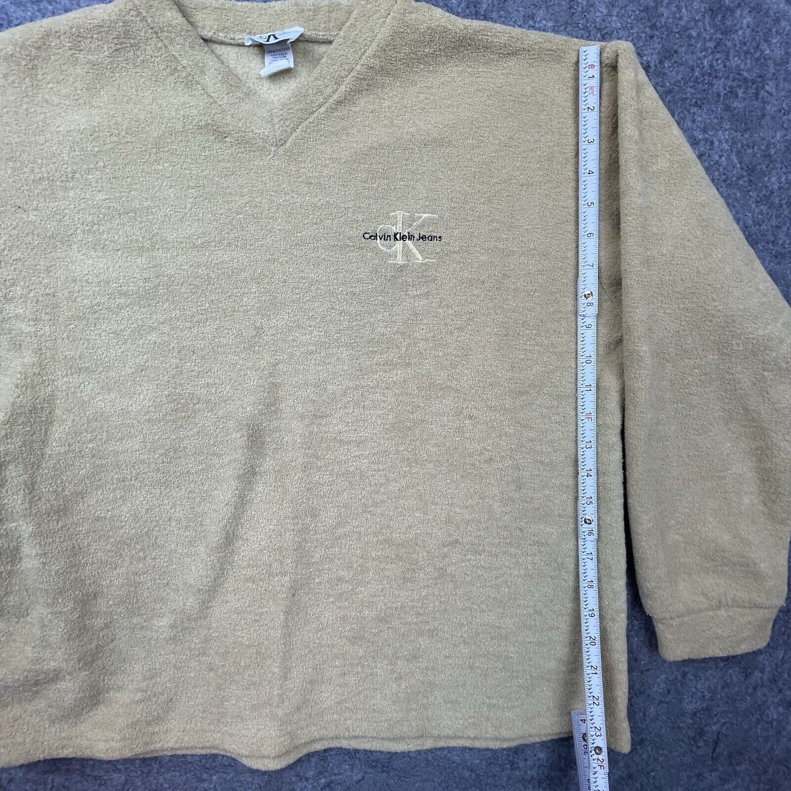 Calvin Klein Vintage Calvin Klein Sweatshirt Womens Large Tan Terrycloth Size L / US 10 / IT 46 - 6 Thumbnail