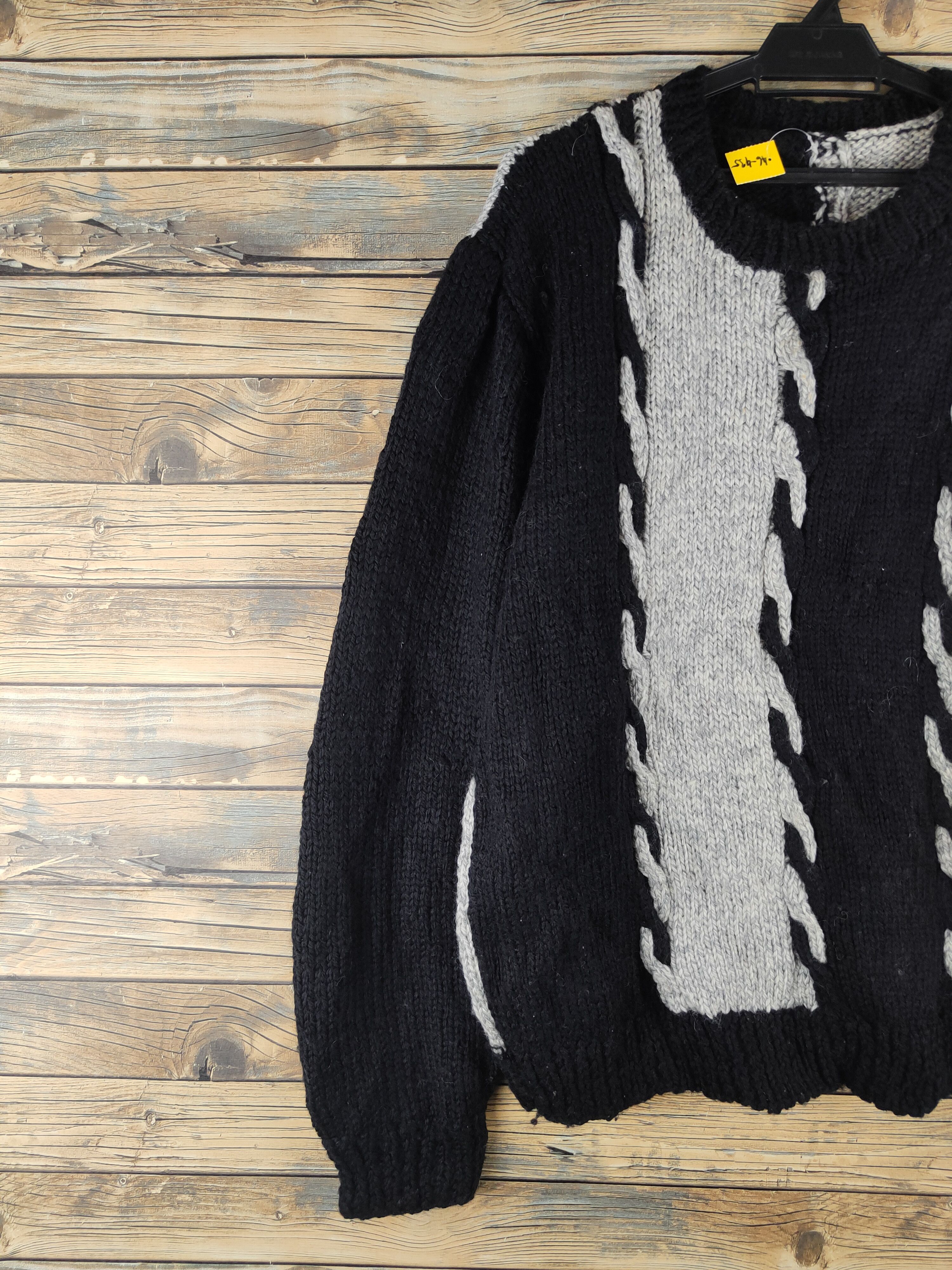 Japanese Brand DL Japanese Brand Black Gray Knitwear Sweatshirts #46-435 Size US L / EU 52-54 / 3 - 3 Thumbnail