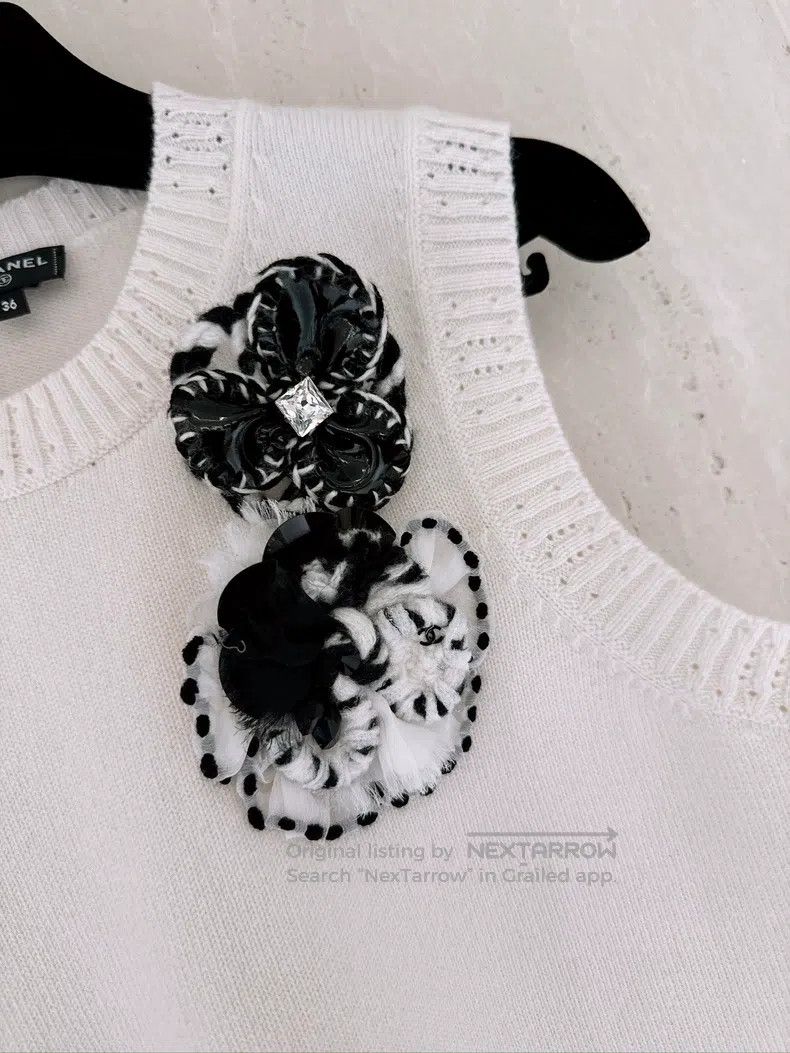Chanel Chanel 23K white camelia vest Size XS / US 0-2 / IT 36-38 - 3 Thumbnail