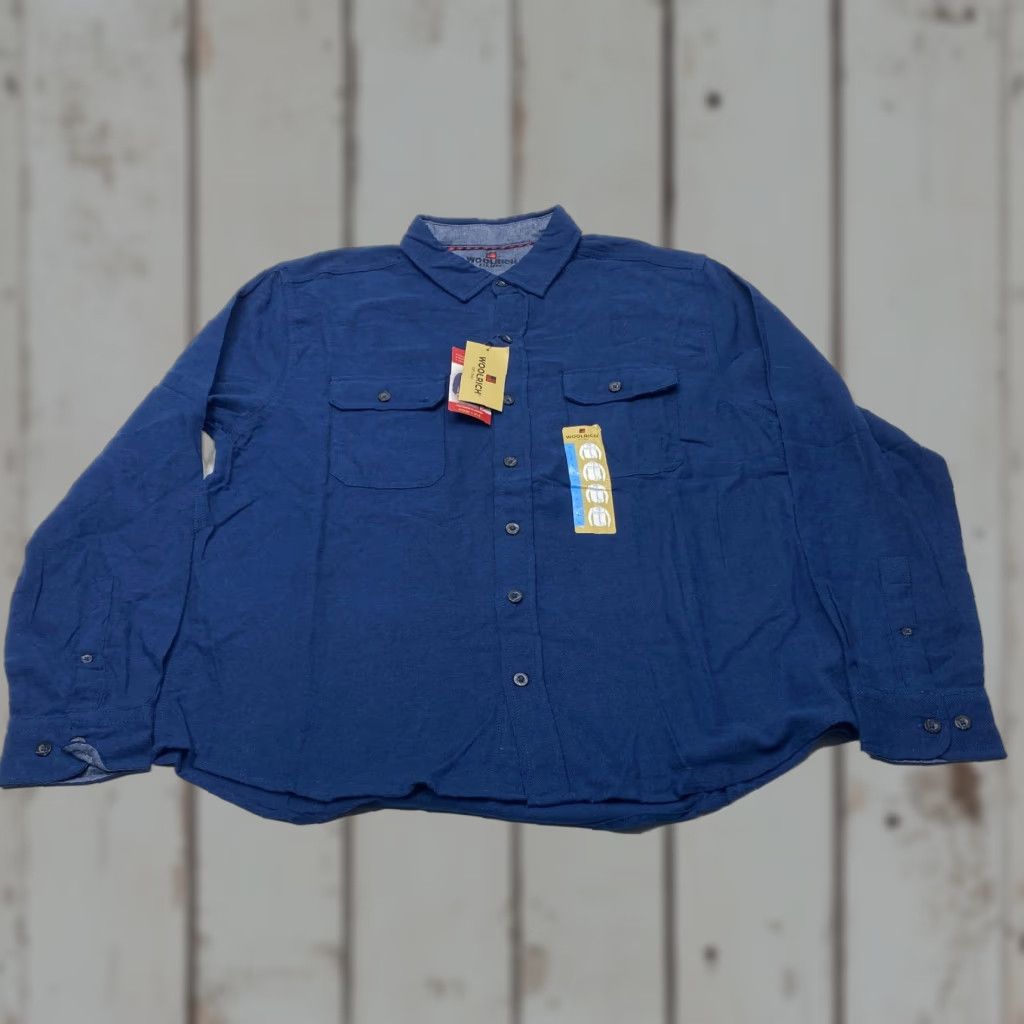 Vintage Woolrich Shirt Mens Large Blue Herringbone Flannel Button Up Brushed Cotton Size US L / EU 52-54 / 3 - 1 Thumbnail