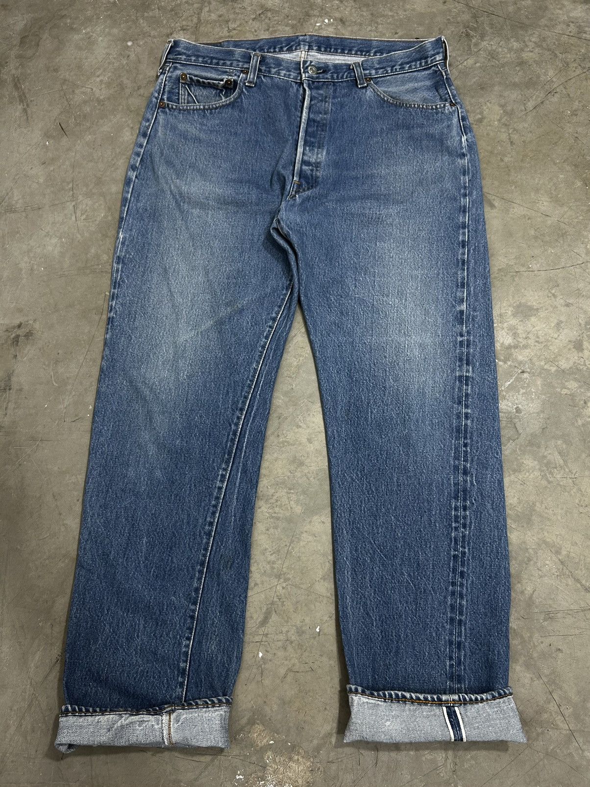 image of Levis 501 Levi’S Selvedge Jeans 1982 in Denim, Men's (Size 38)