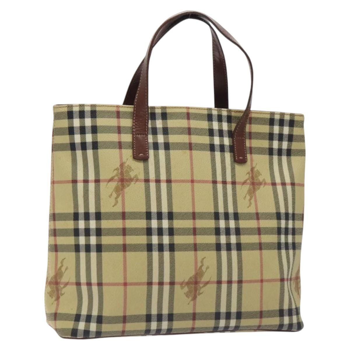 Burberry Burberry Top Handle Tote Haymarket Coated Canvas Size ONE SIZE - 1 Thumbnail