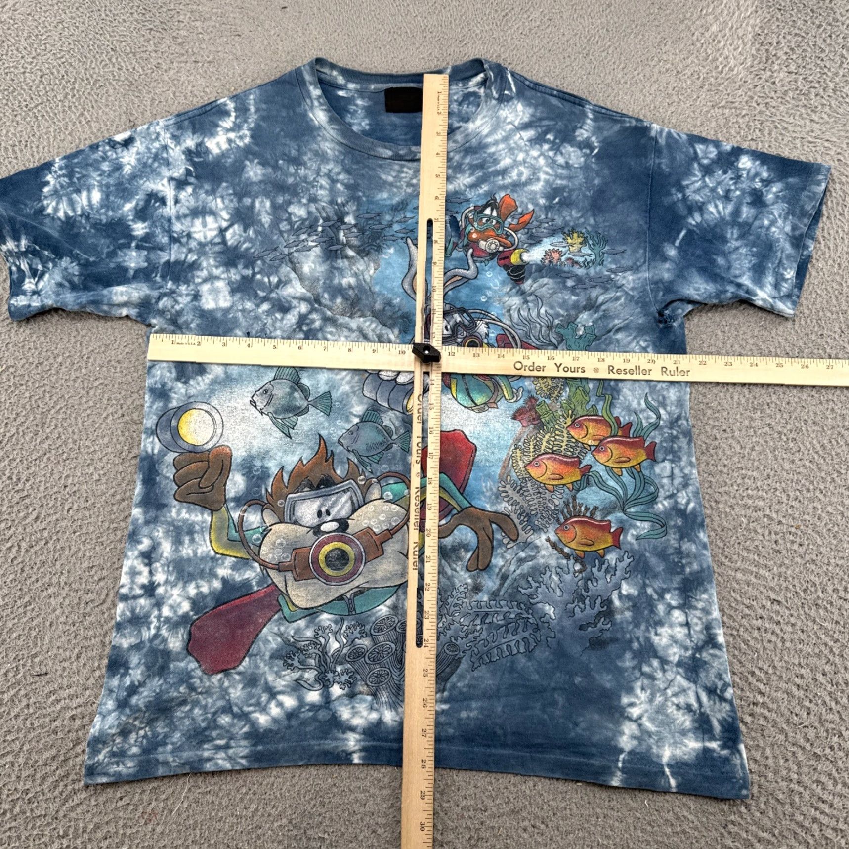 Changes Vintage 90s Looney Tunes Scuba Diving All Over Print Tee Shirt Size L READ Size US L / EU 52-54 / 3 - 6 Thumbnail