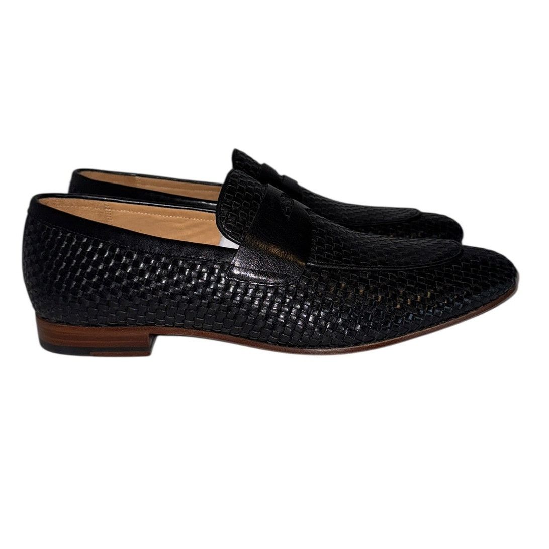 Other Men’s Black Woven Leather Penny Loafers Size 13 Dress Shoes Size US 13 / EU 46 - 2 Thumbnail