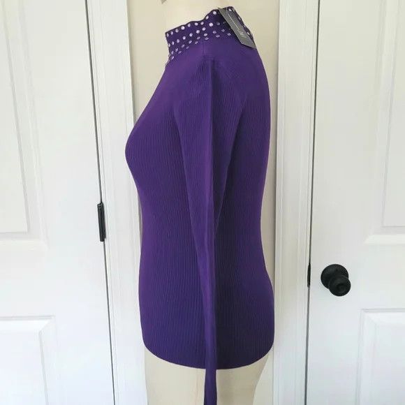 I.N.C Embellished Ribbed-Knit Turtleneck Fall Gift Party Winter Size XS / US 0-2 / IT 36-38 - 5 Thumbnail