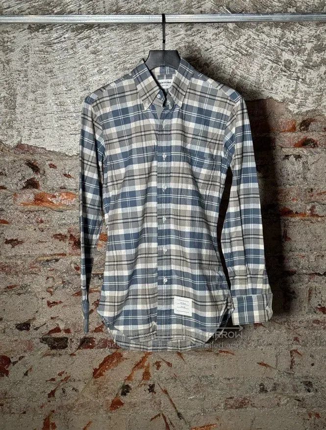 Thom Browne Thom Browne Blue White Plaid Shirt. Size US L / EU 52-54 / 3 - 1 Thumbnail