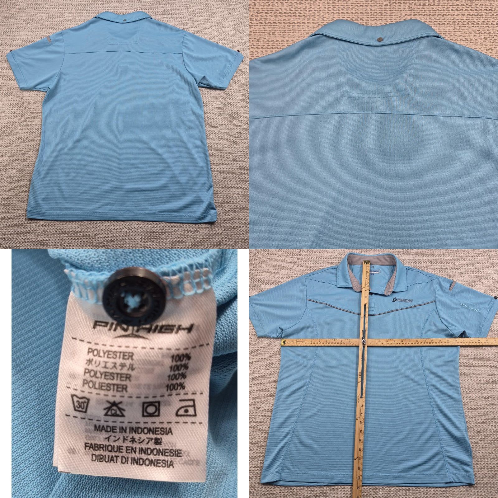 Vintage Pin High Polo Shirt Mens XL Blue Underground Golf Tournament Performance Tech Shirt Size US XL / EU 56 / 4 - 8 Thumbnail