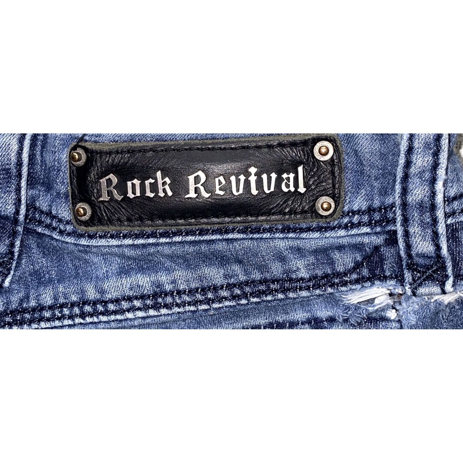 Vintage Rock Revival Charlotte FLARE Denim Jeans Womens Blue 28 X 30 Regular Inseam 30 Cotton Denim Size 28 Size 28" / US 6 / IT 42 - 5 Thumbnail