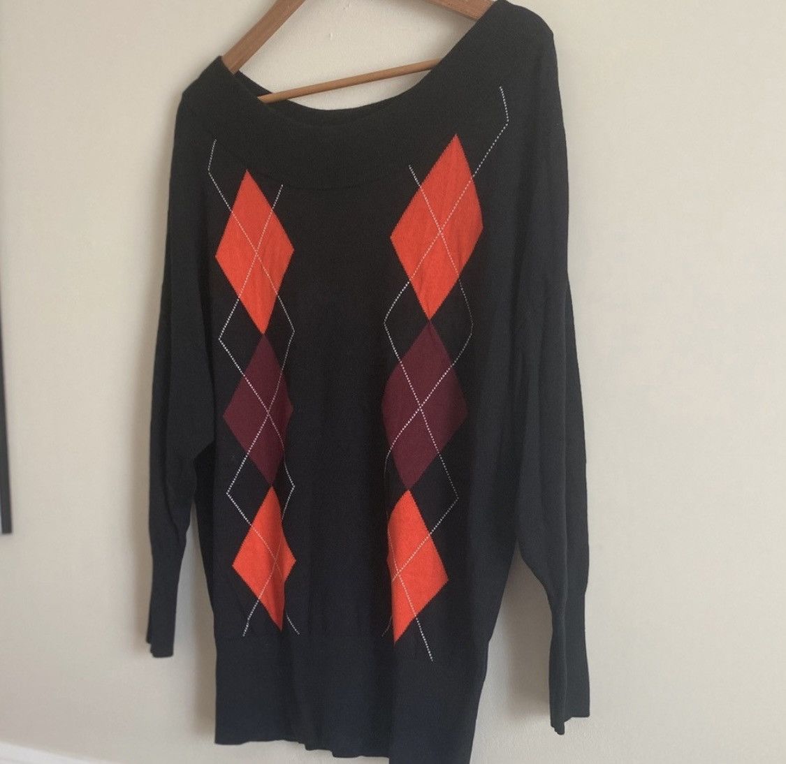 Express EXPRESS ARGYLE PULLOVER SWEATER Size M / US 6-8 / IT 42-44 - 4 Thumbnail