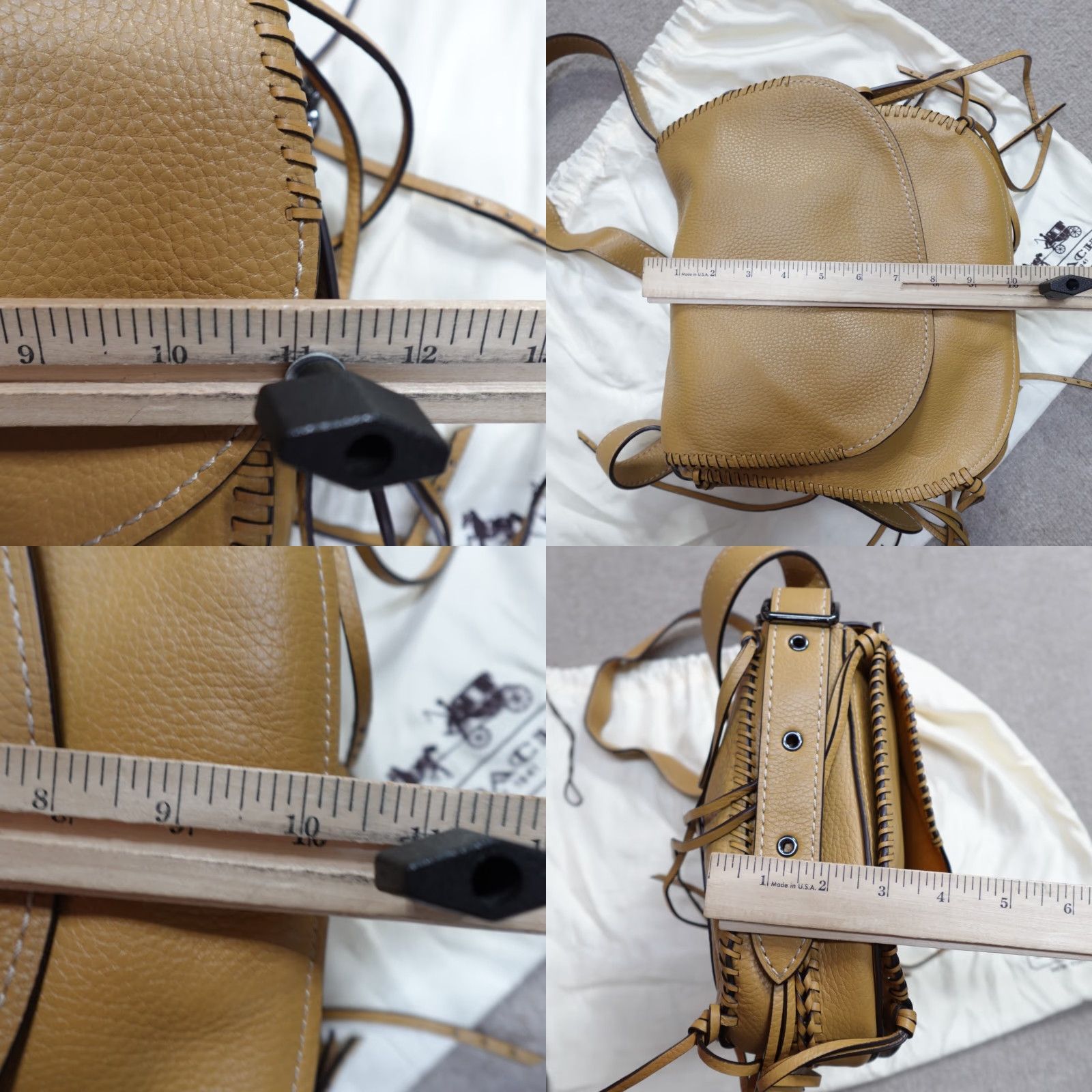 Coach VINTAGE Coach Bag Beige Shoulder Adjustable Strap Saddle Glove Tanned Satchel 20115 Women Medium Leather Strap Adjustable Size ONE SIZE - 9 Thumbnail