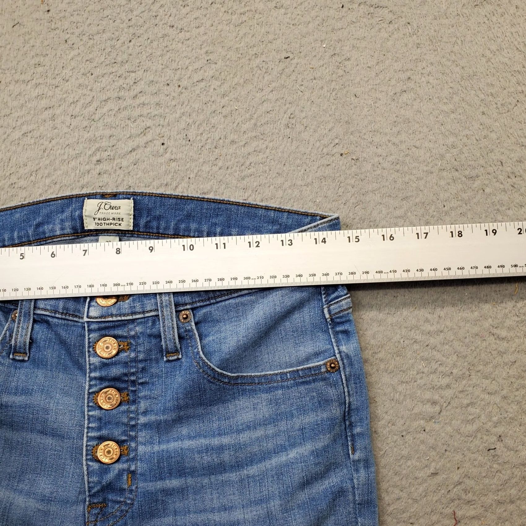 J.Crew J.Crew Jeans Womens 29 Blue Denim High-Rise Toothpick Skinny Jeans Button Fly Size 29" - 6 Thumbnail