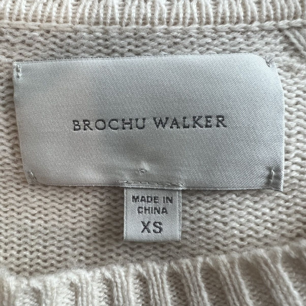 Brochu Walker Brochu Walk Cream Knit Sweater with Lace Underlay Size XS / US 0-2 / IT 36-38 - 3 Thumbnail