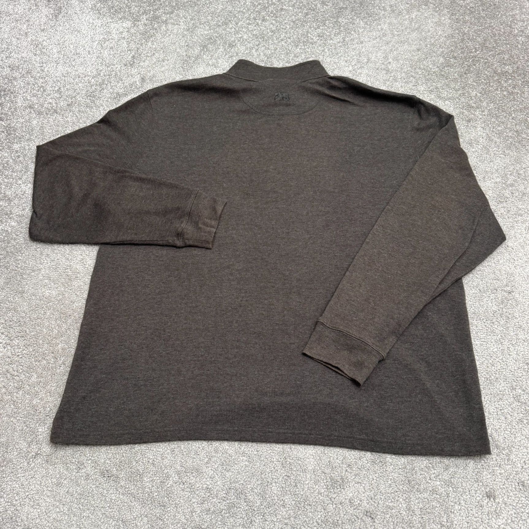 J Brand The Normal Brand 1/4 Zip Pullover Sweater Mens 2XL Dark Gray Stretch Casual Knit Long Sleeve Mock Neck Shirt Size US XXL / EU 58 / 5 - 3 Thumbnail