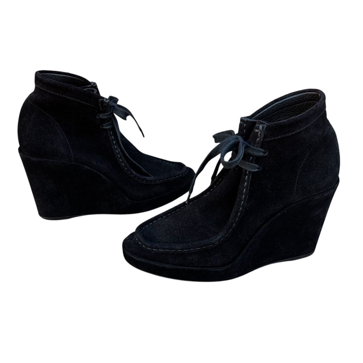 Balenciaga BALENCIAGA~Lace-Up Wallaby Platform Wedge Booties~7.5/8/38 Size US 8 / IT 38 - 1 Thumbnail