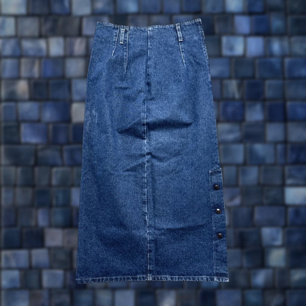 Vintage VINTAGE St. John's Bay 100% Cotton Maxi Denim Skirt Women’s SZ 10 Mexico Made Blue Cotton Denim Skirt Maxi Women 10 Size 32" / US 10 / IT 46 - 1 Thumbnail