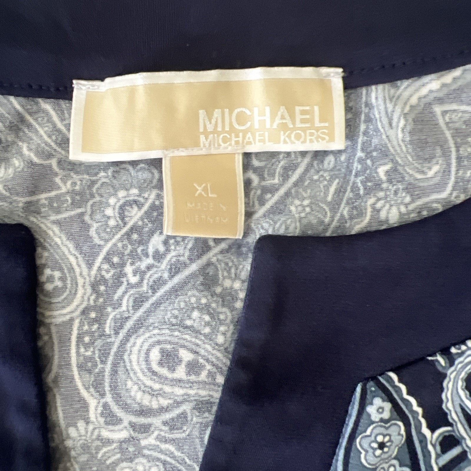 Michael Kors Michael Kors Top Floral 3/4 Sleeve Boho Paisley Blue XL Size XL / US 12-14 / IT 48-50 - 2 Thumbnail